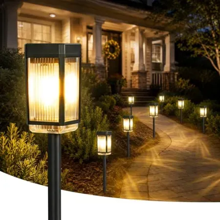 8-Pack HMDecor Solar Pathway Lights