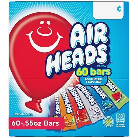 Prime: 60-Ct 0.55-Oz Airheads Full-Size Candy Bars (6-Flavor Fruit Variety)