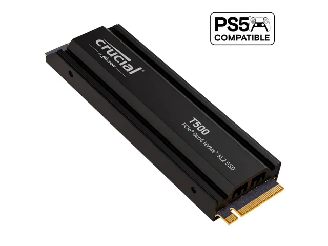 Crucial T500 2TB Gen4 NVMe M.2 Internal Gaming SSD w/ Heatsink