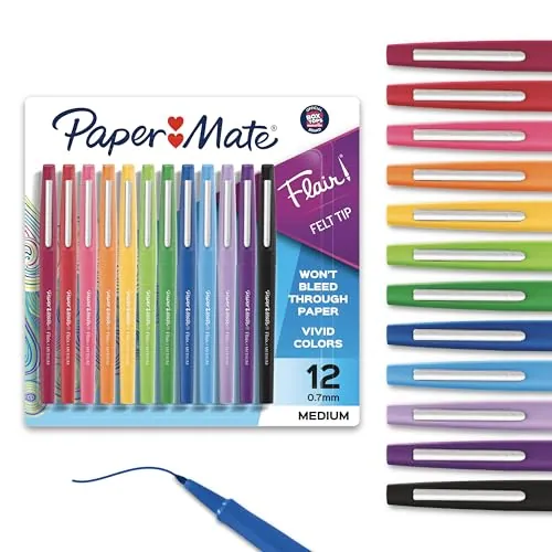 Paper Mate Flair Felt Tip Pens 12 Count