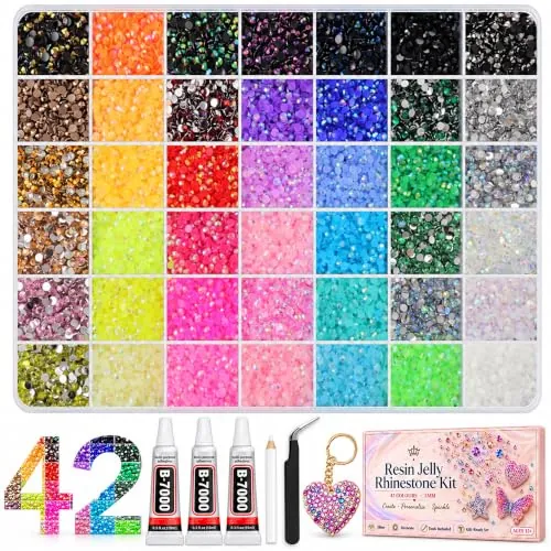 Arkuurix Resin Jelly Rhinestones Bedazzling Kit, 32000 Count