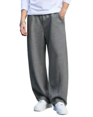 ZKMAN Men's Baggy Wide-Leg Sweatpants with Zipper Pockets