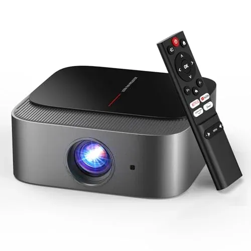 DBPOWER E2 Smart Projector with WiFi & Bluetooth, 386+ Built-in Apps