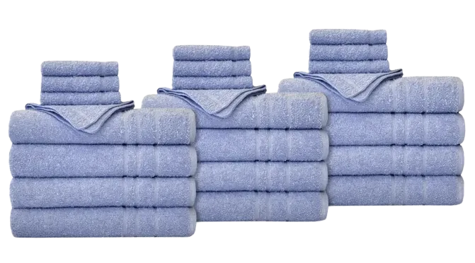 True Hue 24-Piece Bath Towel Set