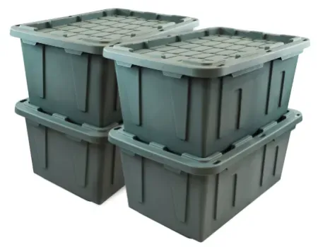 4-Pack 27-Gallon Sort & Style Large Storage Bin with Snap Lida