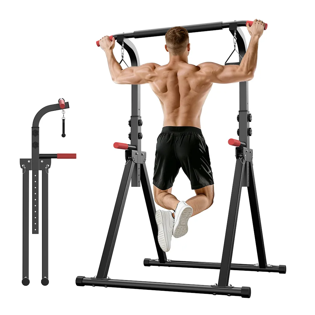 Power Tower w/ Resistance Bands and Dip Station
