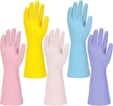 5 Pairs Jsocoah Cleaning Reusable Gloves