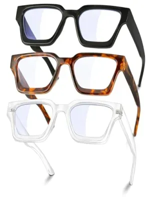 3-Pack YDAOWKN Oversized Blue Light Blocking Glasses