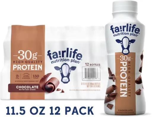 Fairlife Nutrition Plan 30g Protein Shake, Chocolate & Vanilla 11.5 fl oz, 12-Pack