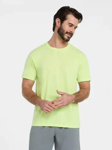 Athletic Works Men's and Big Men's Tri Blend Tee (Sonic Lime, Size L/2XL)