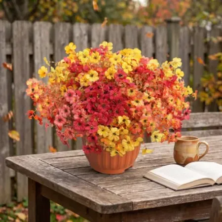 UJROQI 12-Stem Artificial Violet Mums Flower Set