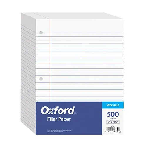 Oxford Filler Paper, Wide Ruled, 400 Sheets