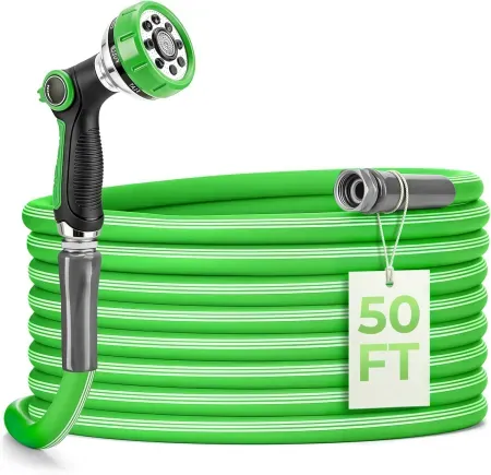 Delxo 50' Garden Hose with 8-Pattern Metal Nozzle