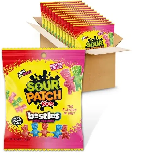 Sour Patch Kids Besties 2 Flavors in 1 Soft & Chewy Gummy Candy
