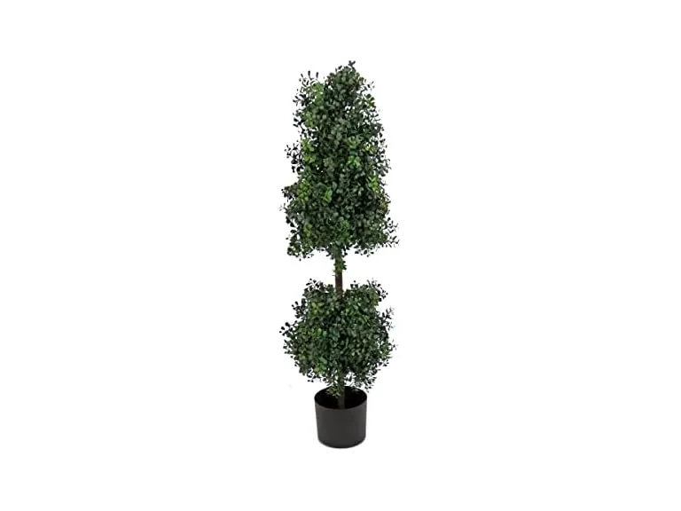National Tree Company 4 ft Artificial Boxwood Cone and Ball Topiary Tree