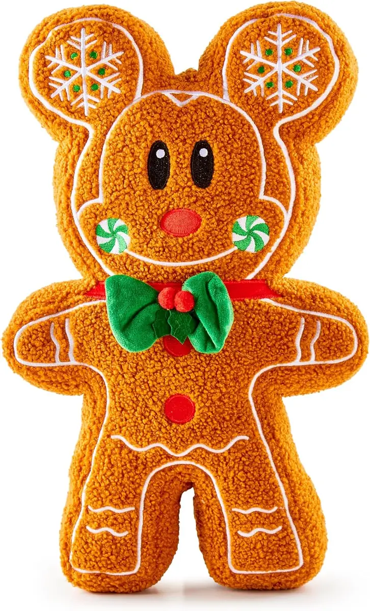 Disney Mickey Mouse Gingerbread Holiday Shaped 16″ Pillow
