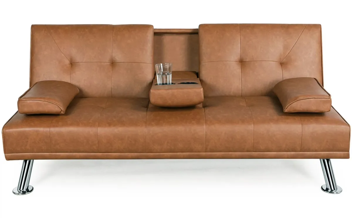 Renwick LuxuryGoods Modern Faux Leather Futon