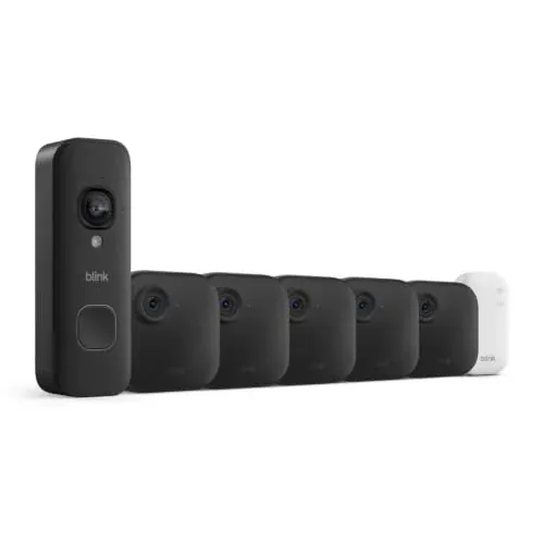 Blink Outdoor 4 and Battery Doorbell 2K+ 5 Cameras + Doorbell (Black)
