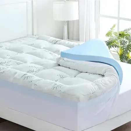 DOWNCOOL Dual Layer 4" Memory Foam Mattress Topper