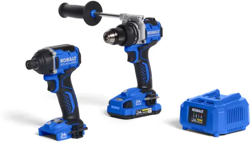 Kobalt 24V Brushless 2-Tool Combo Kit w/ 1/2" Drill/Driver, 1/4" Impact Driver