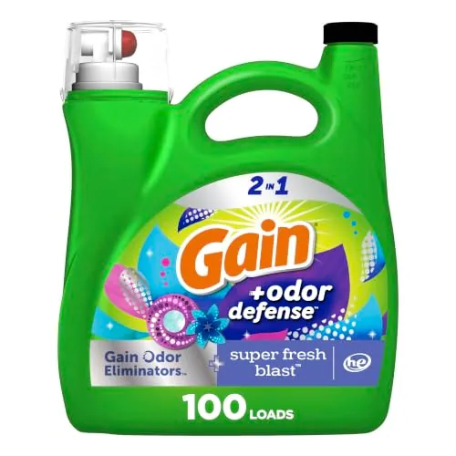 Gain + Odor Defense Liquid Detergent 154oz Bottles