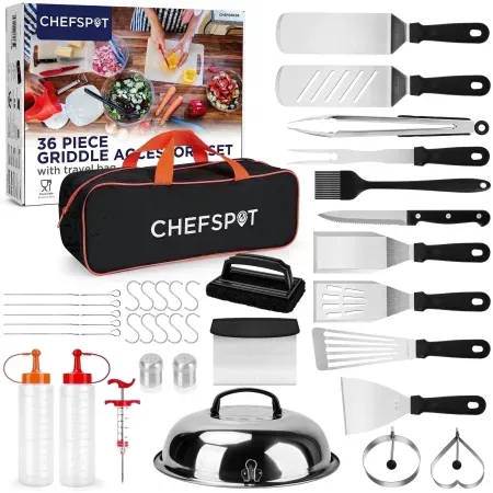 CHEFSPOT 36-Piece Griddle Accessories Flat Top Grilling Spatula Kit
