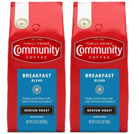 2-Pack Community Coffee Ground Coffee (32oz Bags)