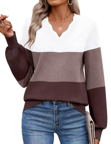 Ekouaer V Neck Sweaters