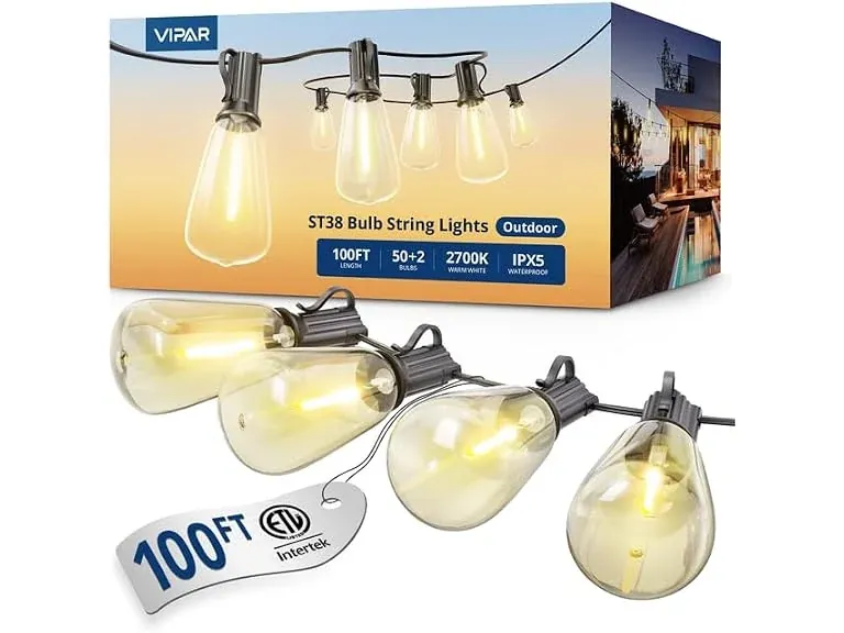 Vipar Outdoor String Lights 25ft