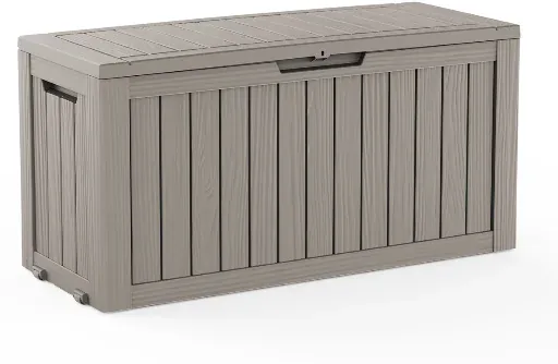 Emperic Design 72 Gallon Water Resistant Resin Lockable Deck Box