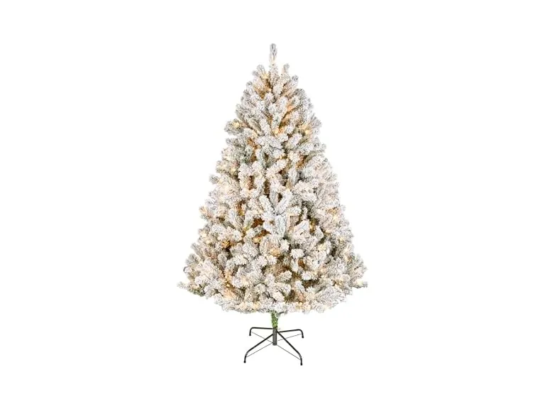 National Tree Company 6' Pre-Lit Flocked Acacia Artificial Christmas Tree