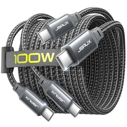 JSAUX USB C to USB C Cable 2-Pack 6.6FT