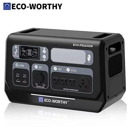 2048Wh ECO-WORTHY PS 2400W (4800W Peak) LiFePO4 Power Station