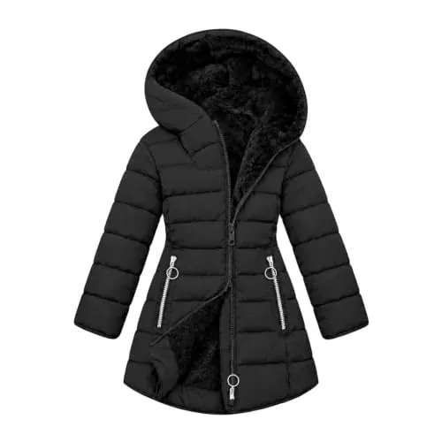 Mid-Length Puffer Jacket Zip Up Coat