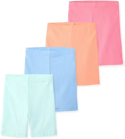 Garanimals Newborn, Baby & Toddler Girl Ribbed Cotton Biker Shorts 4-Pack