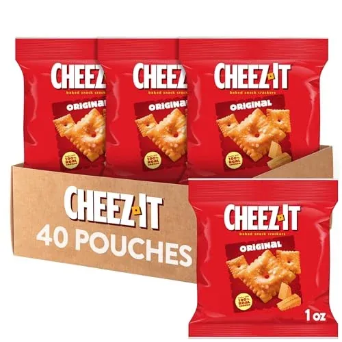 Cheez-It Original Baked Cheese Crackers Lunch Snacks, 40-Pack