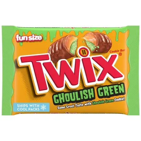 9.8oz TWIX Ghoulish Green Fun Size Halloween Chocolate Bar