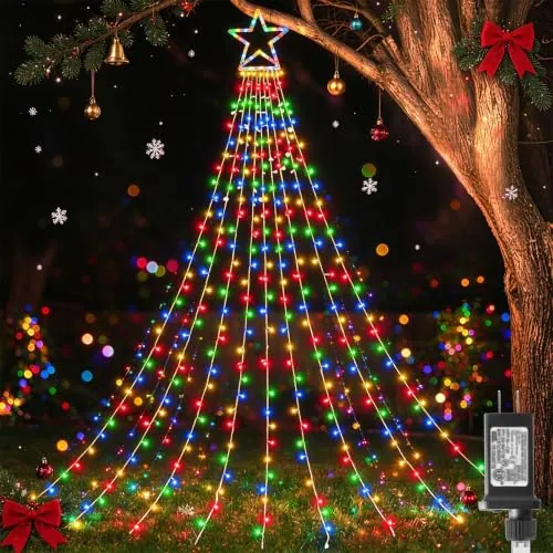 Christmas String Star Lights, Multicolor