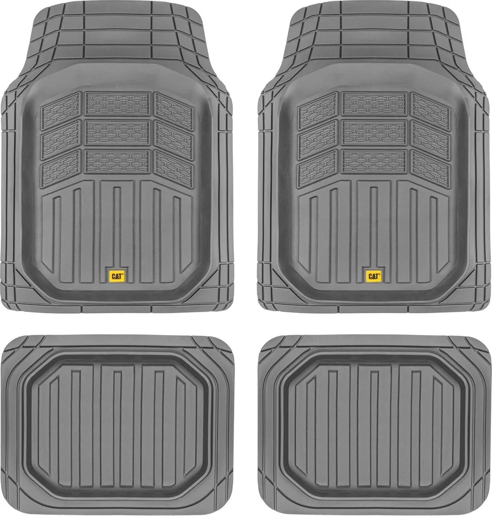 4-Piece Heavy Duty Rubber Floor Mat Set