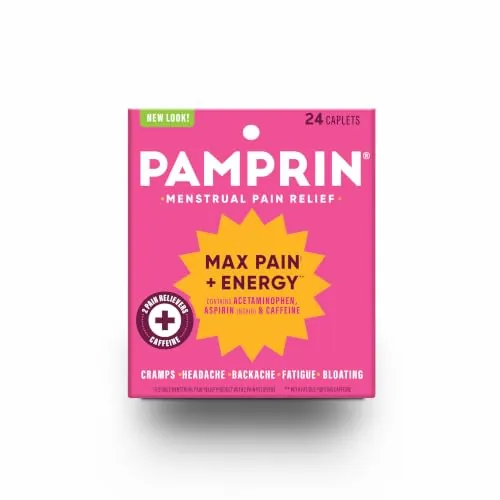 Pamprin Maximum Strength Max Pain + Energy Caplets 24-Count