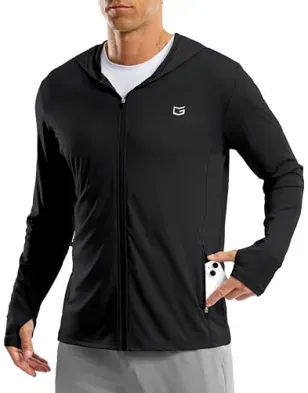 G Gradual Men's UPF 50+ Lightweight Quick-Dry Full-Zip Hoodie Jacket