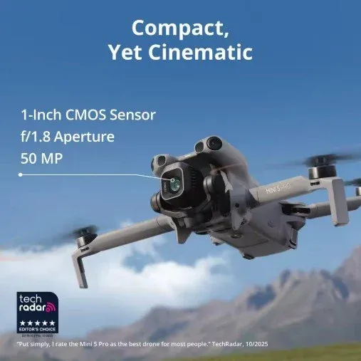 DJI Mini 5 Pro 1-Inch CMOS 4K HDR RC-N3 with 3 Batteries