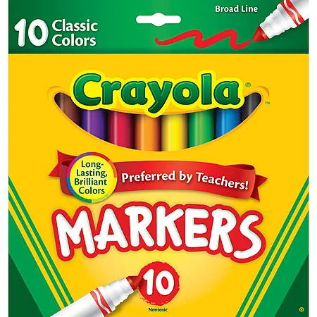 10-Count Crayola Broad Line Markers