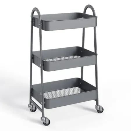NEWBULIG 3-Tier Metal Rolling Storage Utility Cart