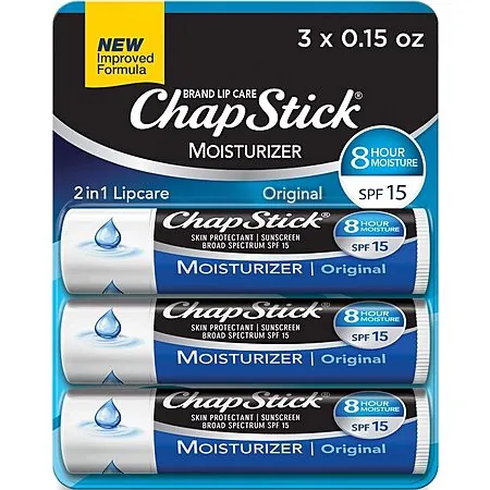 Select Accounts: 3-Pk 0.15-Oz ChapStick SPF 15 Original Lip Balm