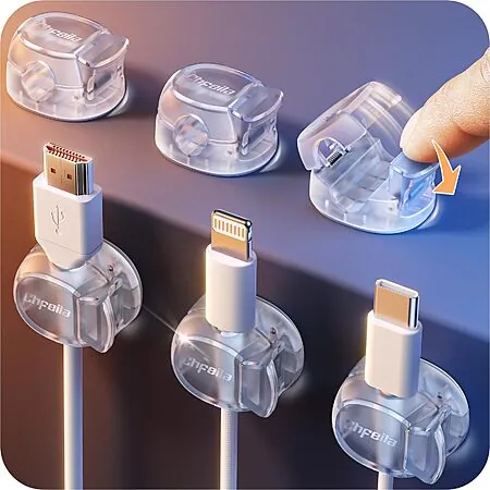 6-Pack Chfeila Cord Organizers (Clear White)