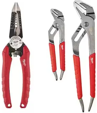 Milwaukee 7.75" Combination Electricians 6-in-1 Wire Strippers Pliers and Straight-Jaw Pliers Set (3-Piece)