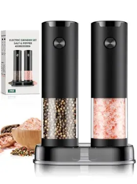 2-Pack ioion Electric Salt & Pepper Grinder Automatic Shaker Set