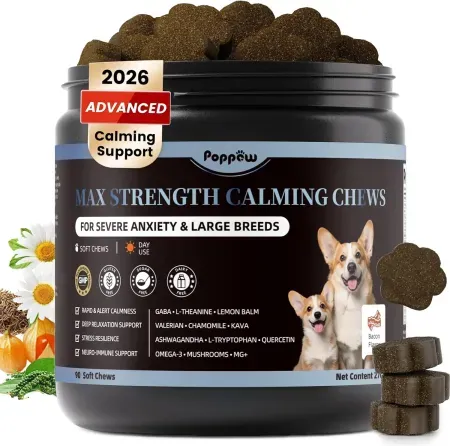 POPPAW 90-Count Advanced Calming Chews for Dogs