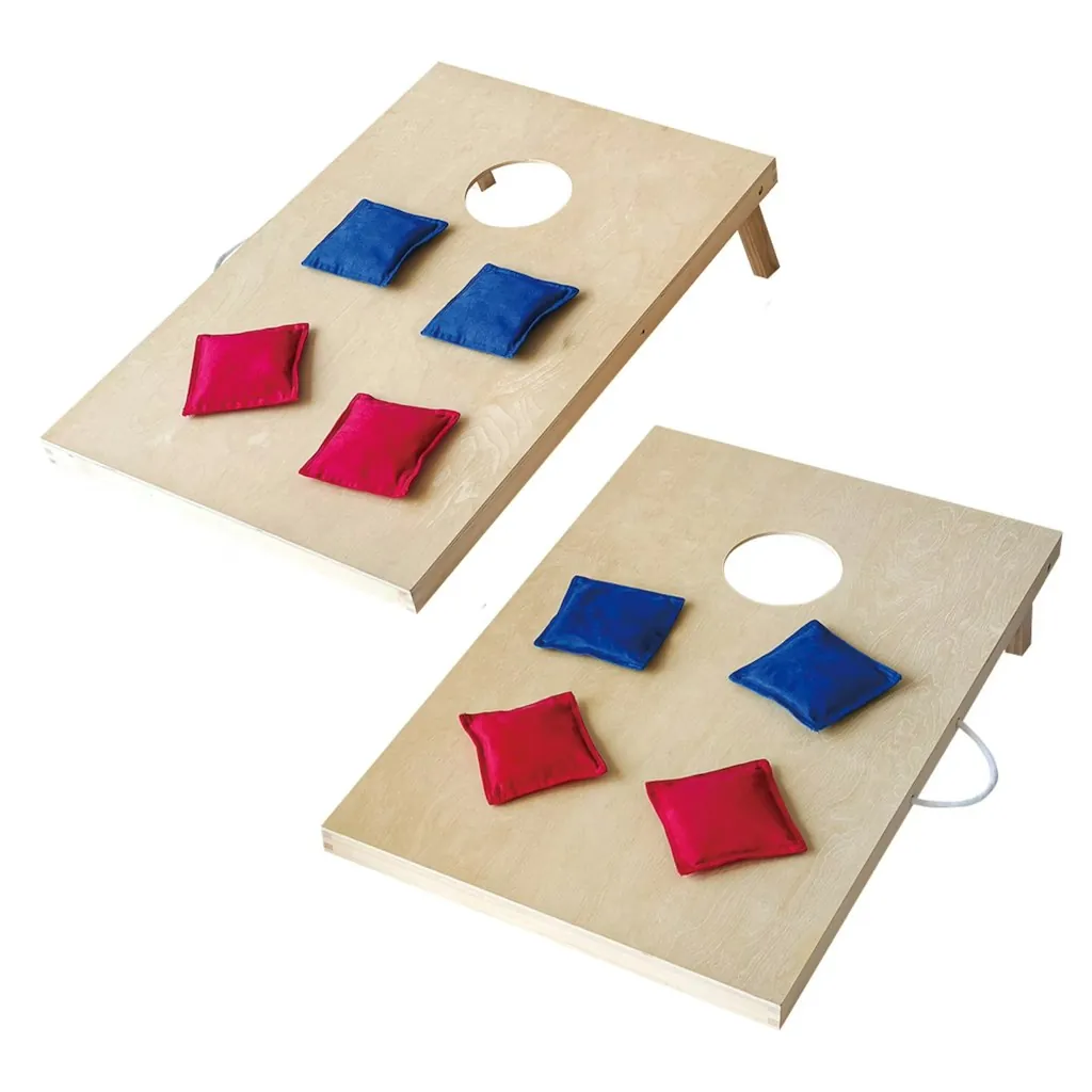 Cornhole Wooden Stick & Slide Board Set
